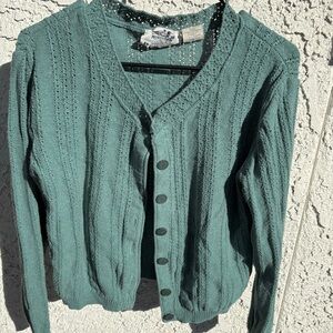 Vintage Northern Reflections Teal Button-Up Cardigan